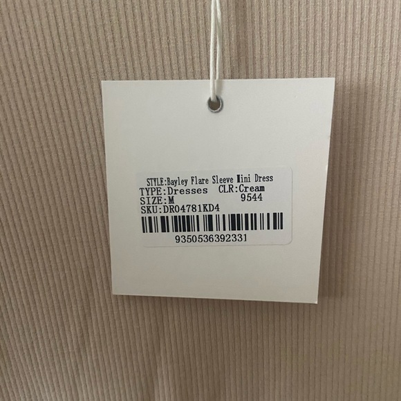 Meshki Bayley Flare Sleeve Mini Dress - Cream - Picture 6 of 7
